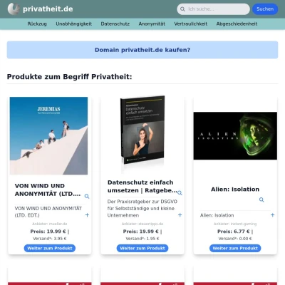 Screenshot privatheit.de