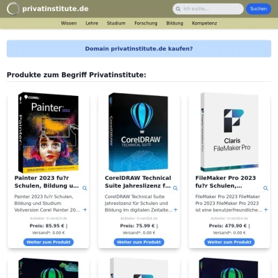 Screenshot privatinstitute.de