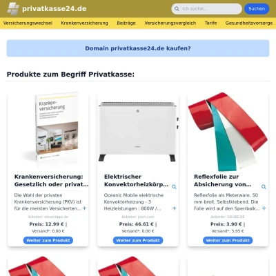 Screenshot privatkasse24.de