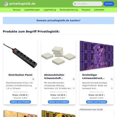 Screenshot privatlogistik.de