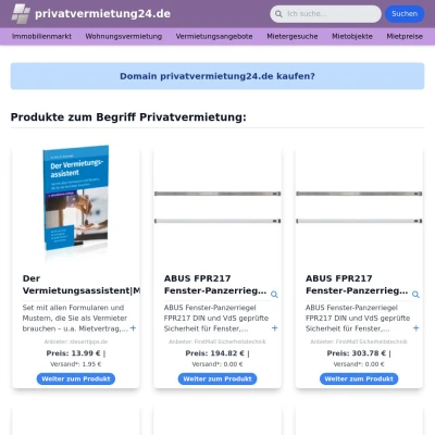 Screenshot privatvermietung24.de