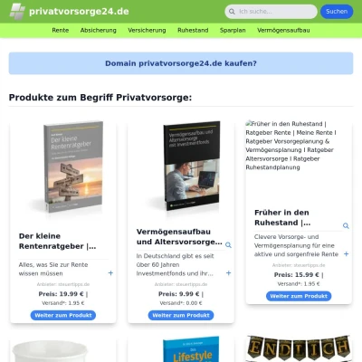 Screenshot privatvorsorge24.de