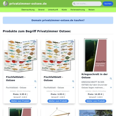 Screenshot privatzimmer-ostsee.de