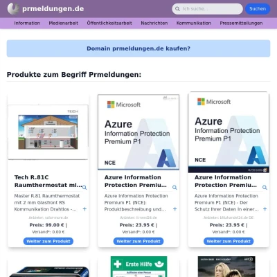 Screenshot prmeldungen.de