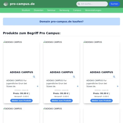 Screenshot pro-campus.de