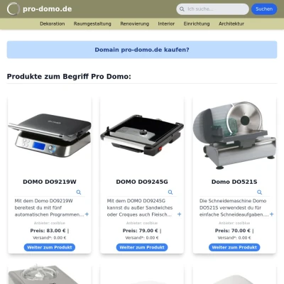 Screenshot pro-domo.de