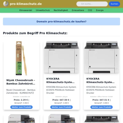 Screenshot pro-klimaschutz.de