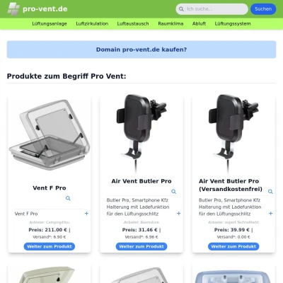 Screenshot pro-vent.de