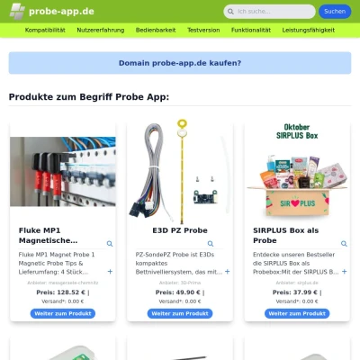 Screenshot probe-app.de