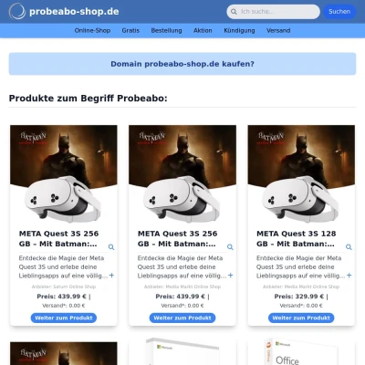 Screenshot probeabo-shop.de