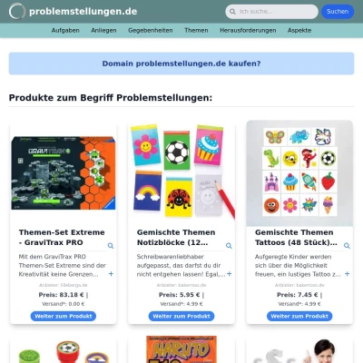 Screenshot problemstellungen.de