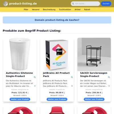 Screenshot product-listing.de