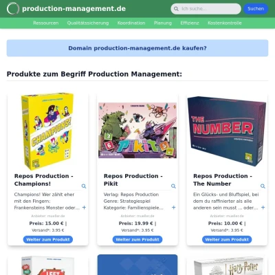 Screenshot production-management.de
