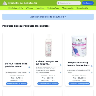 Screenshot produits-de-beaute.eu