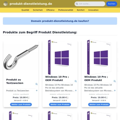 Screenshot produkt-dienstleistung.de