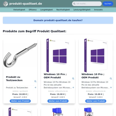 Screenshot produkt-qualitaet.de