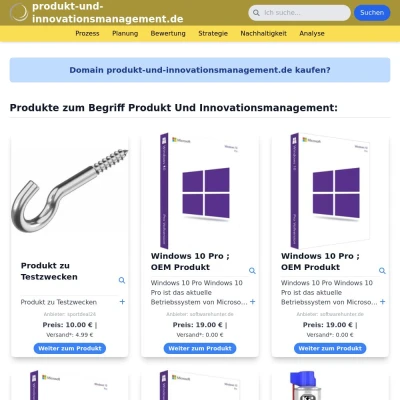 Screenshot produkt-und-innovationsmanagement.de