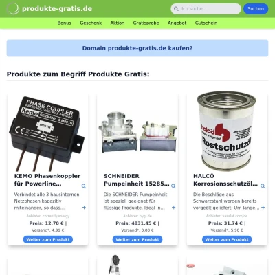 Screenshot produkte-gratis.de