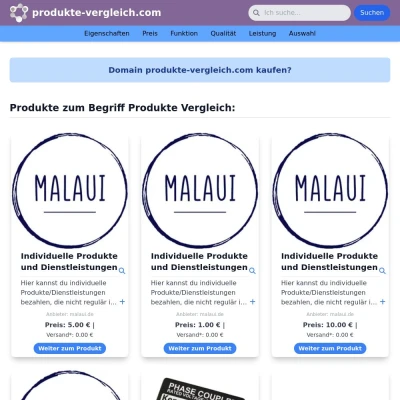 Screenshot produkte-vergleich.com