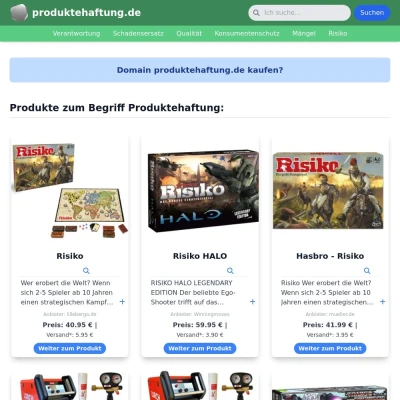 Screenshot produktehaftung.de