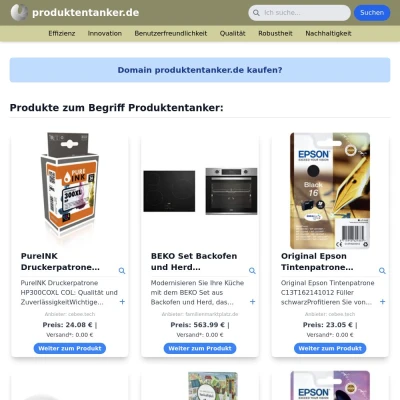 Screenshot produktentanker.de