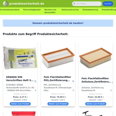 Screenshot produktesicherheit.de