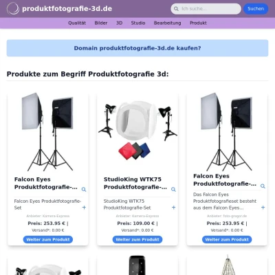 Screenshot produktfotografie-3d.de
