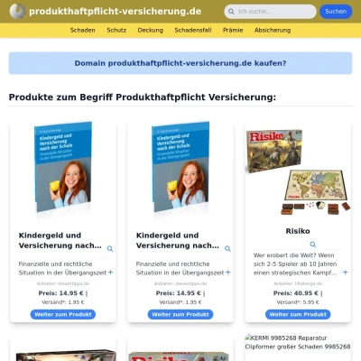 Screenshot produkthaftpflicht-versicherung.de