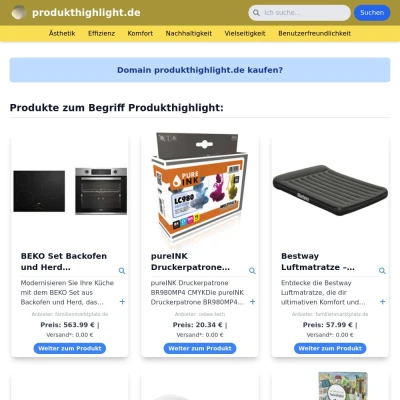 Screenshot produkthighlight.de