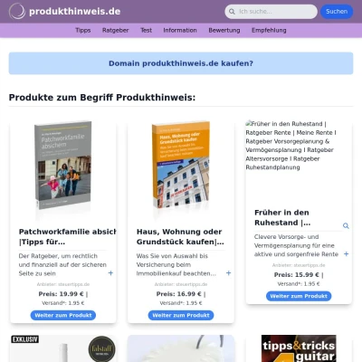 Screenshot produkthinweis.de