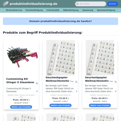 Screenshot produktindividualisierung.de