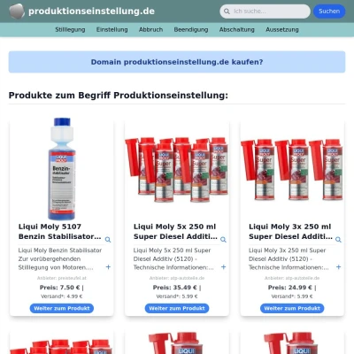 Screenshot produktionseinstellung.de