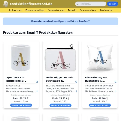 Screenshot produktkonfigurator24.de