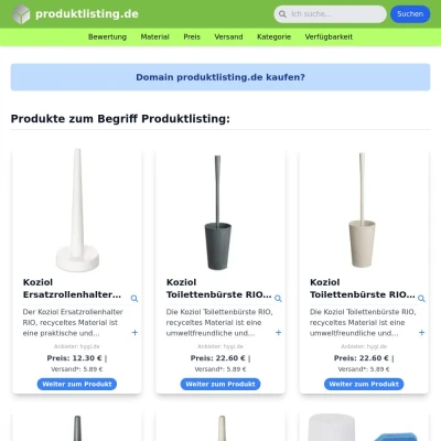 Screenshot produktlisting.de