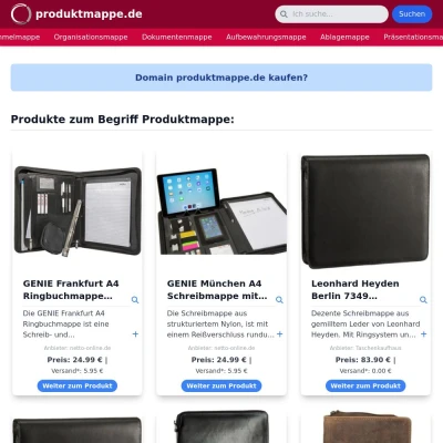 Screenshot produktmappe.de