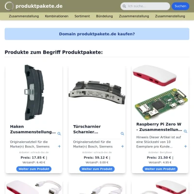 Screenshot produktpakete.de