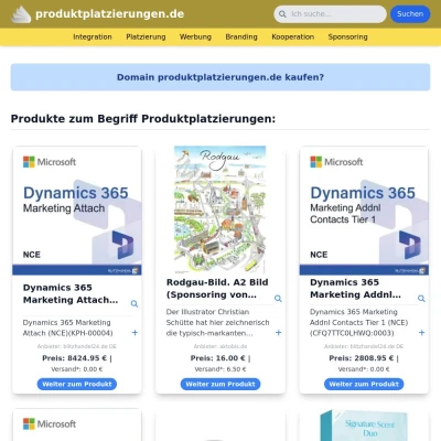 Screenshot produktplatzierungen.de