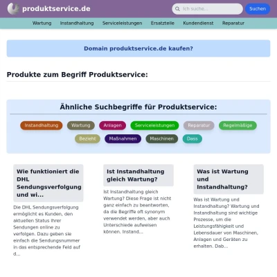 Screenshot produktservice.de