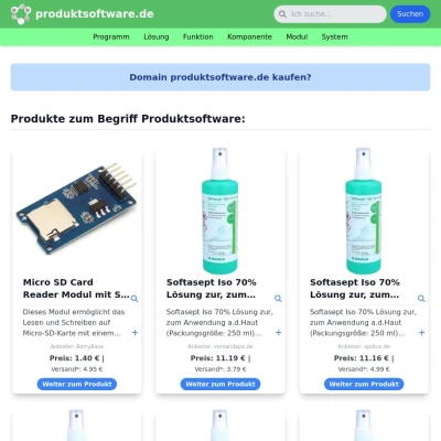 Screenshot produktsoftware.de