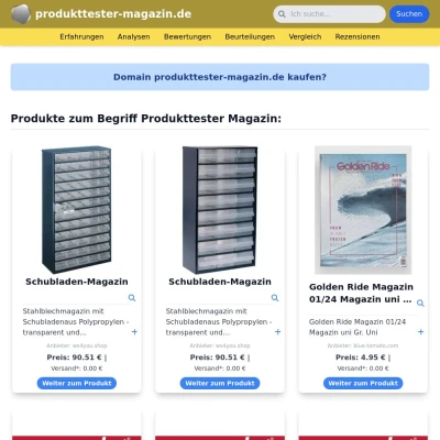 Screenshot produkttester-magazin.de