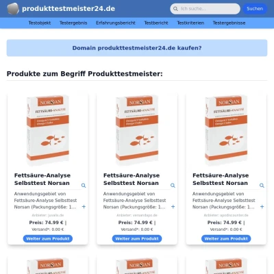 Screenshot produkttestmeister24.de
