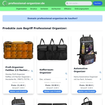Screenshot professional-organizer.de