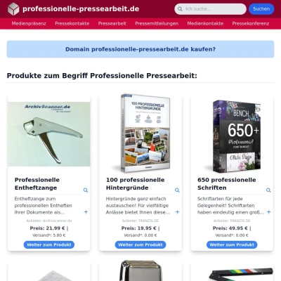 Screenshot professionelle-pressearbeit.de