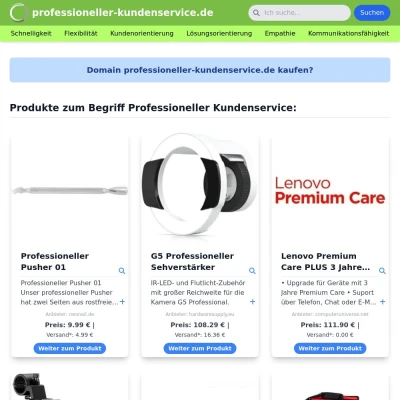 Screenshot professioneller-kundenservice.de