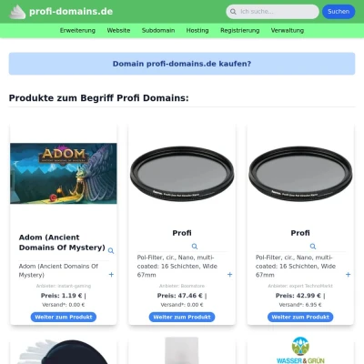 Screenshot profi-domains.de