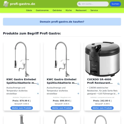 Screenshot profi-gastro.de