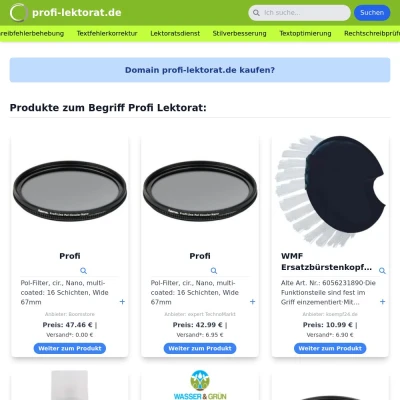Screenshot profi-lektorat.de