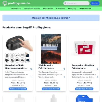 Screenshot profihygiene.de