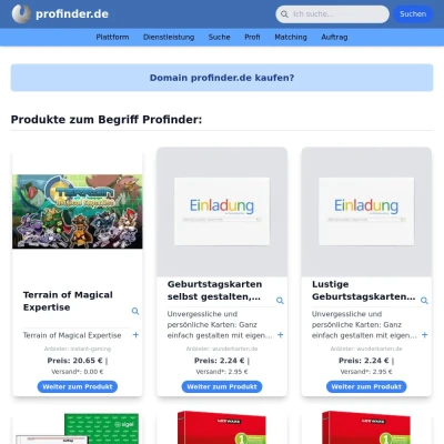 Screenshot profinder.de