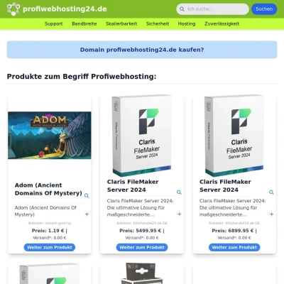 Screenshot profiwebhosting24.de